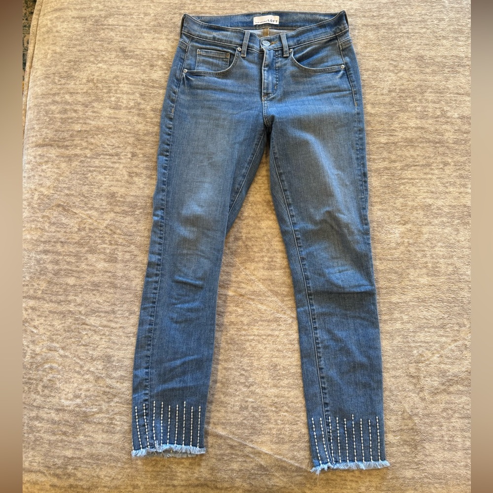 LOFT blue jeans. Size 0. High rise.